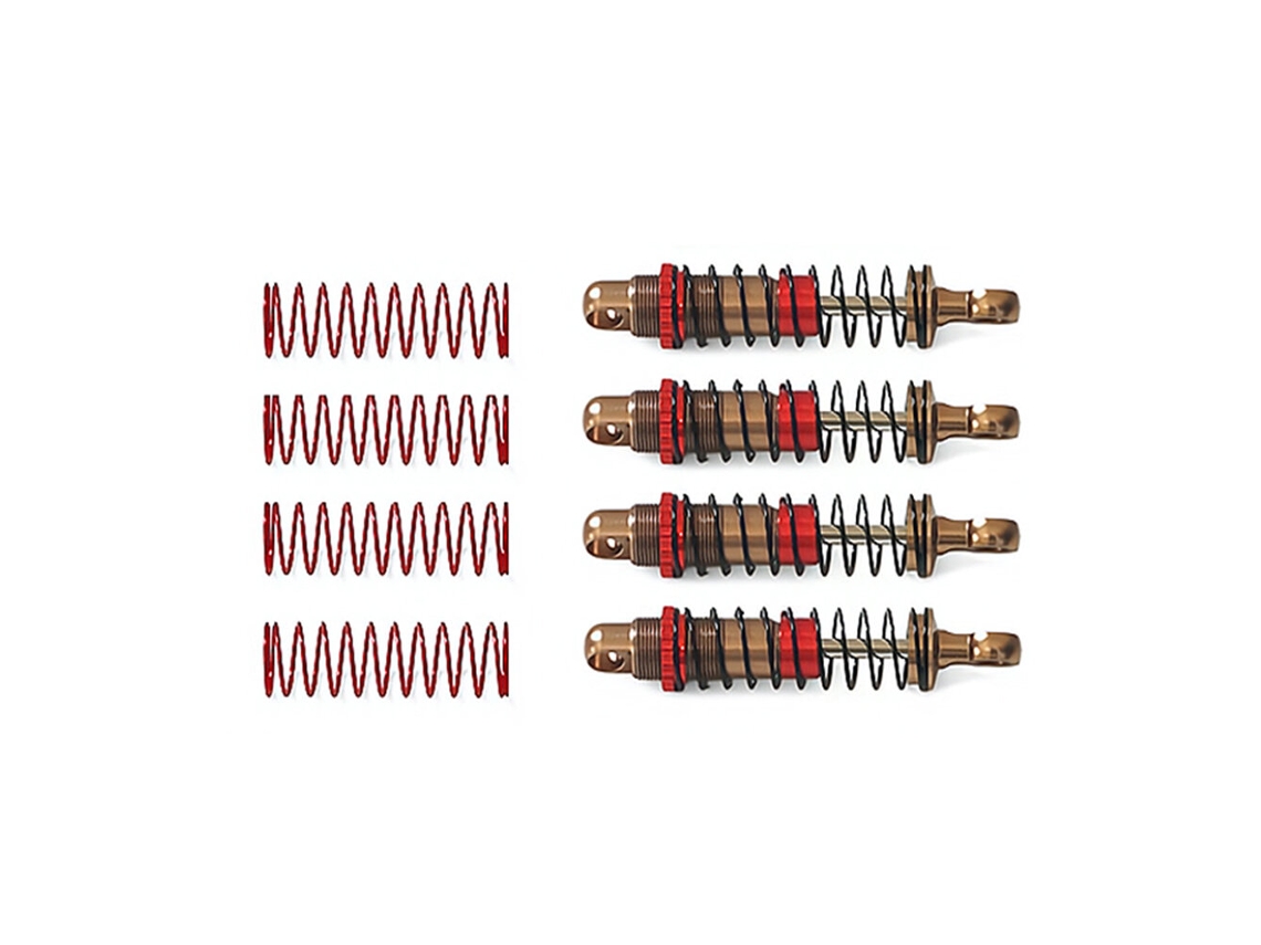 Vermelho Conjunto 4 Amortecedores a Óleo de Metal Atualizados para Fms 11810 Mogrich 1/18 Off road, Peças de Reposição Diy Acessórios P24 bz02 MDUG