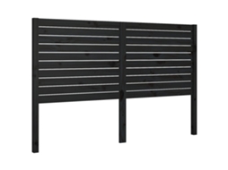 Cabeceira de Cama 126x4x100 Cm Pinho Maciço Preto MAISON EXCLUSIVE