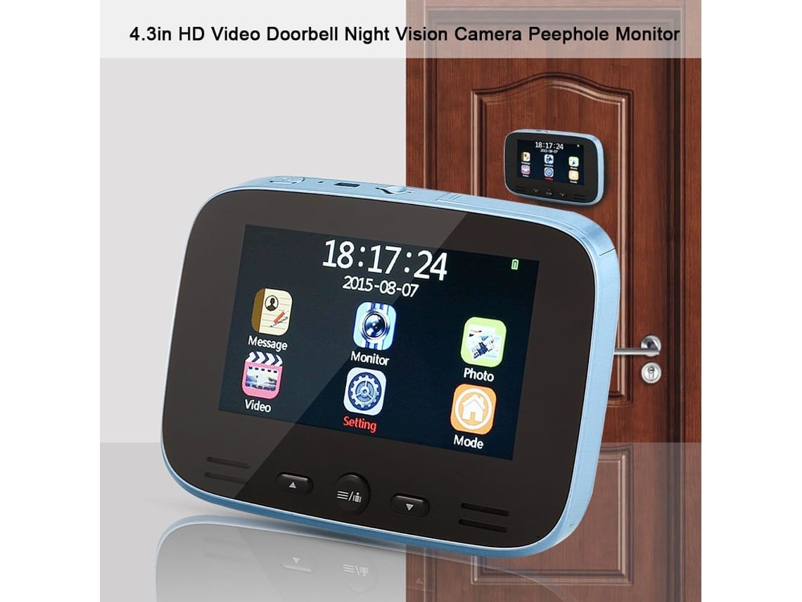 Campainha De 4,3 Polegadas Com Tela Hd E Visão Noturna Infravermelha Klb Brilvibera