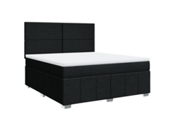 Cama com Molas/colchão 180x200 Cm Tecido Preto MAISON EXCLUSIVE
