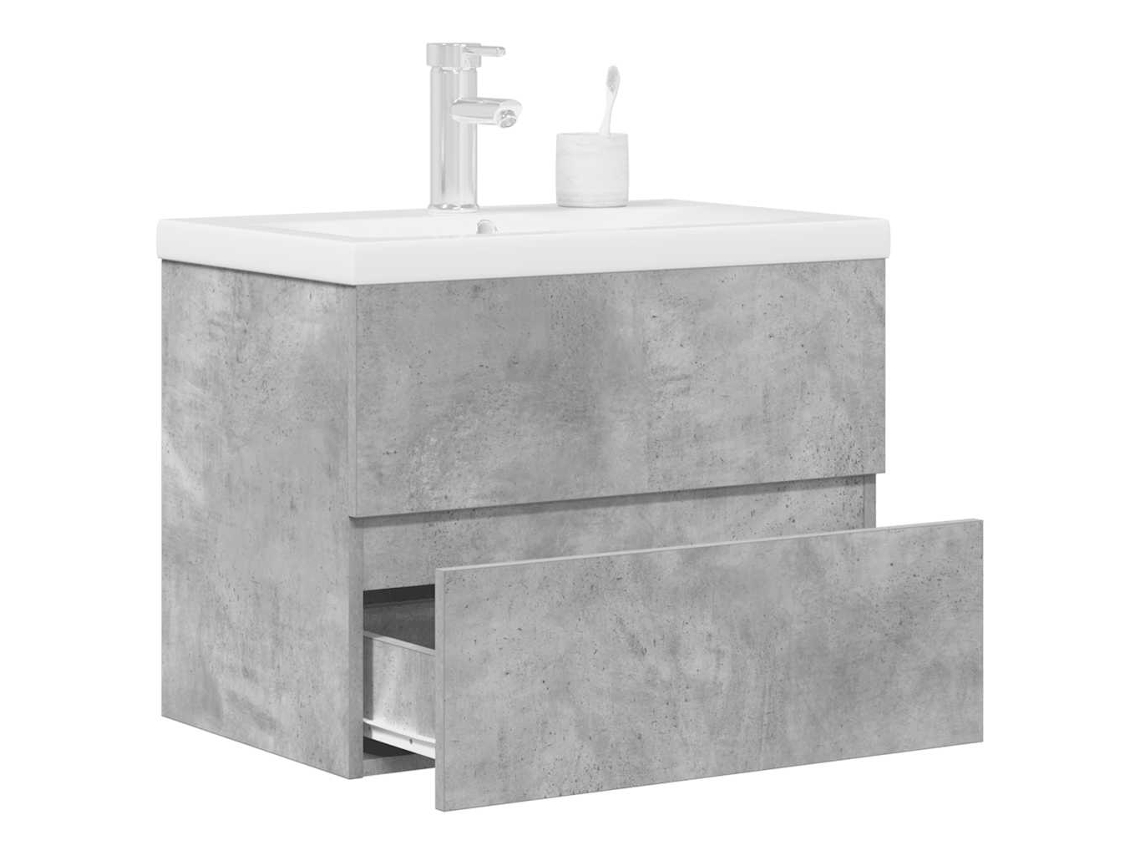 Vidaxl 2 Pcs Conj. Móveis Casa Banho Derivados Madeira Cinza Cimento