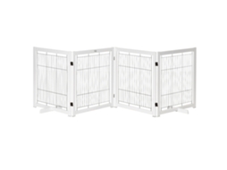 Portão para cães 4 painéis dobrável, 305x82cm, branco | S/MARCA