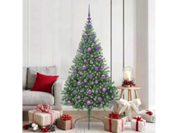 Vidaxl Árvore De Natal Artificial Pré-iluminada Verde 180 Cm Pvc
