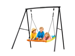 Conjunto De Baloiço Infantil Para Exterior Vevor, Com Assento Em Forma De Ninho E Estrutura Preta