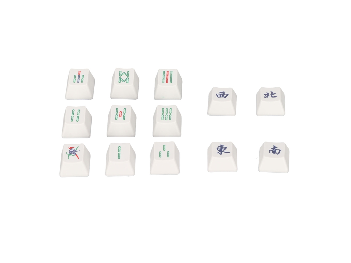 13 Peças De Keycaps Para Jogo Mahjong Pbt Altura Cherry