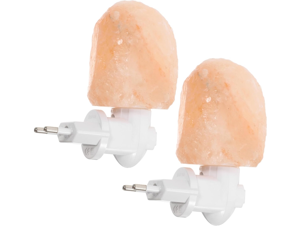 Conjunto De 2 Luminárias Noturnas Decorativas De Parede Com Luzes De Sal Para Quarto, Banheiro E Corredor