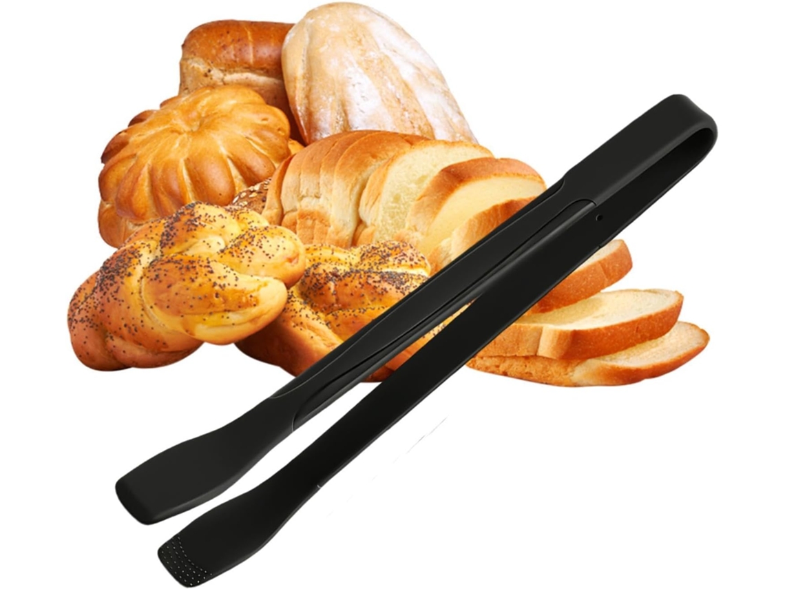 Pinça De Cozinha Silicone 28cm, Pinça De Aço Inoxidável, Pinça Para Alimentos Resistente Ao Calor E Antiderrapante Com