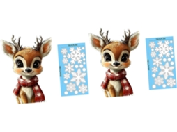 Adesivo Decorativo Com Tema Natalino, Rena, Floco De Neve, Ano Novo 2026, Pvc, Para Cozinha.