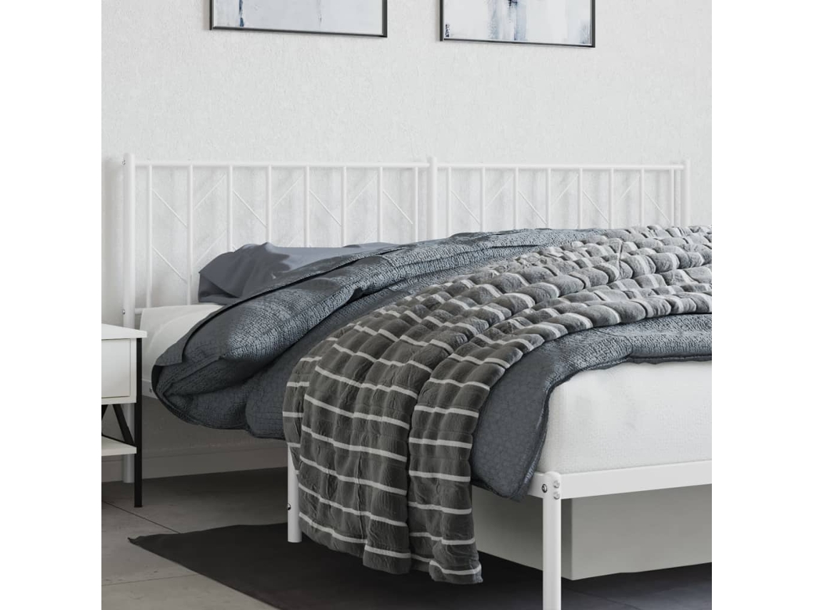 Vidaxl Cabeceira De Substituição 193 Cm Metal Branco