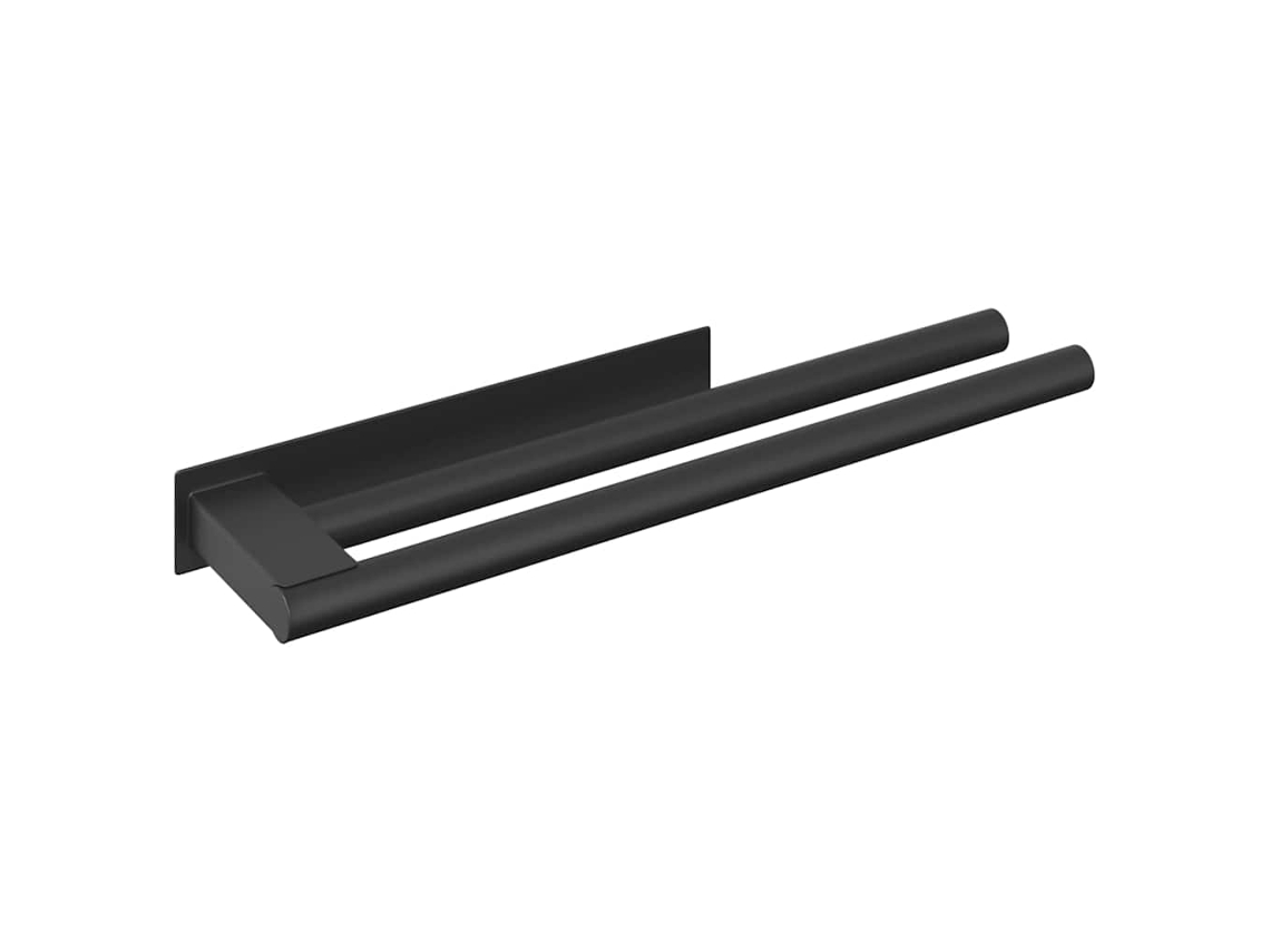 Conjunto 1 Decoração De Banheiro Vidaxl Preto Aço Inoxidável (40 X 9 X 4 Cm)