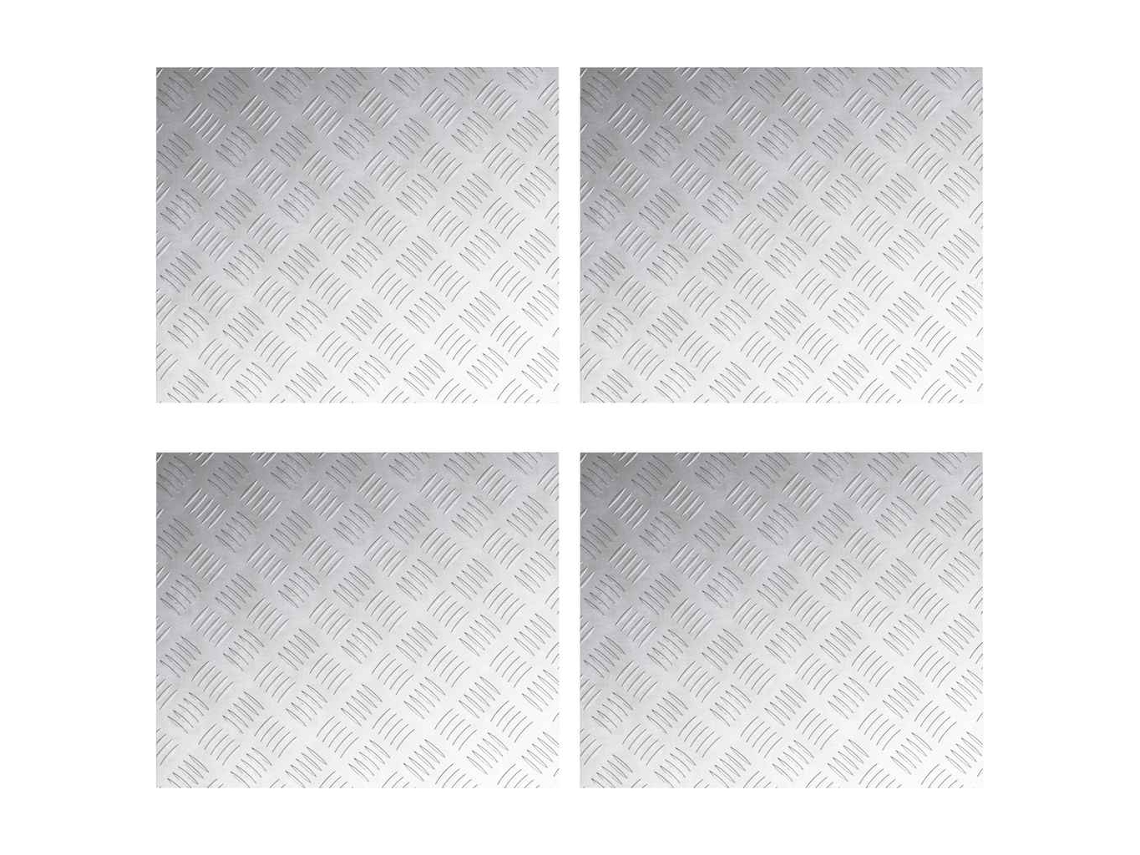 Degrau Retangular 4 Peças Prateado 60 X 50 Cm Alumínio MAISON EXCLUSIVE