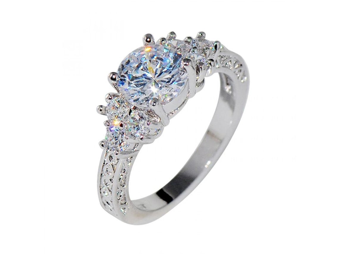 2026-anel De Prata Com Diamantes Linjou Luxo, Anel De Noiva, Anel De Compromisso E Casamento