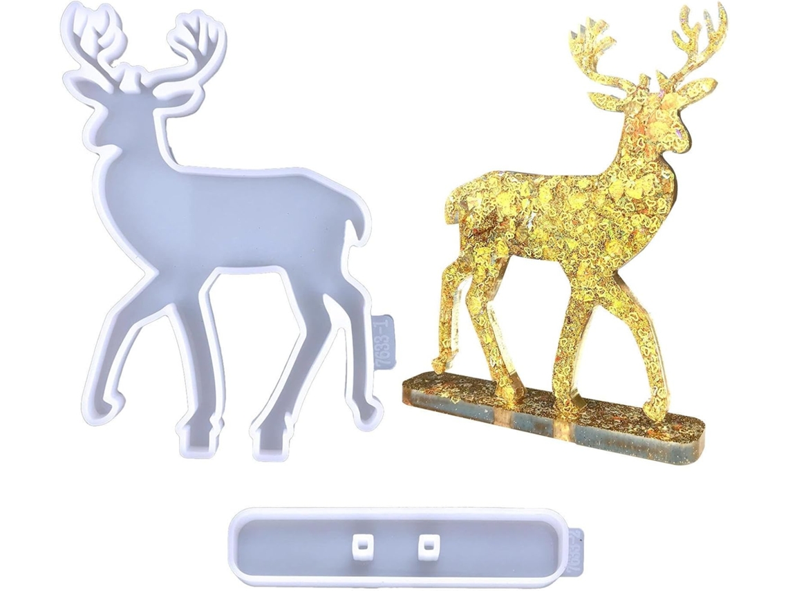 Formas De Silicone Natalinas Com Um Lindo Desenho De Rena, Moldes Básicos.