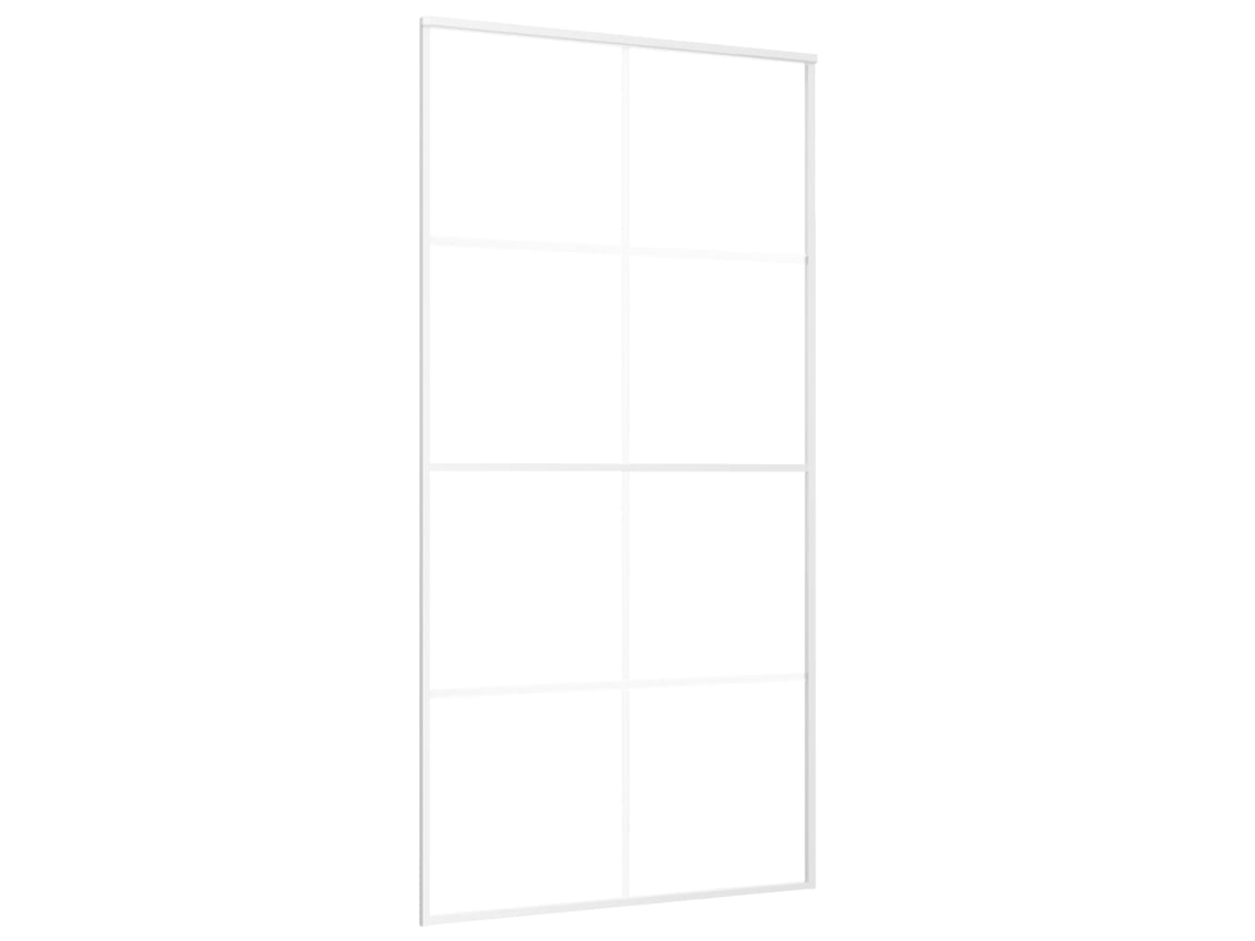 vidaXL Porta deslizante vidro ESG fosco e alumínio 102,5x205 cm branco