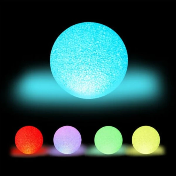 Luminária Esférica de Led, com Mudança de Cor, a Bateria, Sem Fio, para Uso Interno, Esfera Luminosa com 15 Cm de Diâmetro, Branca BRILVIBERA