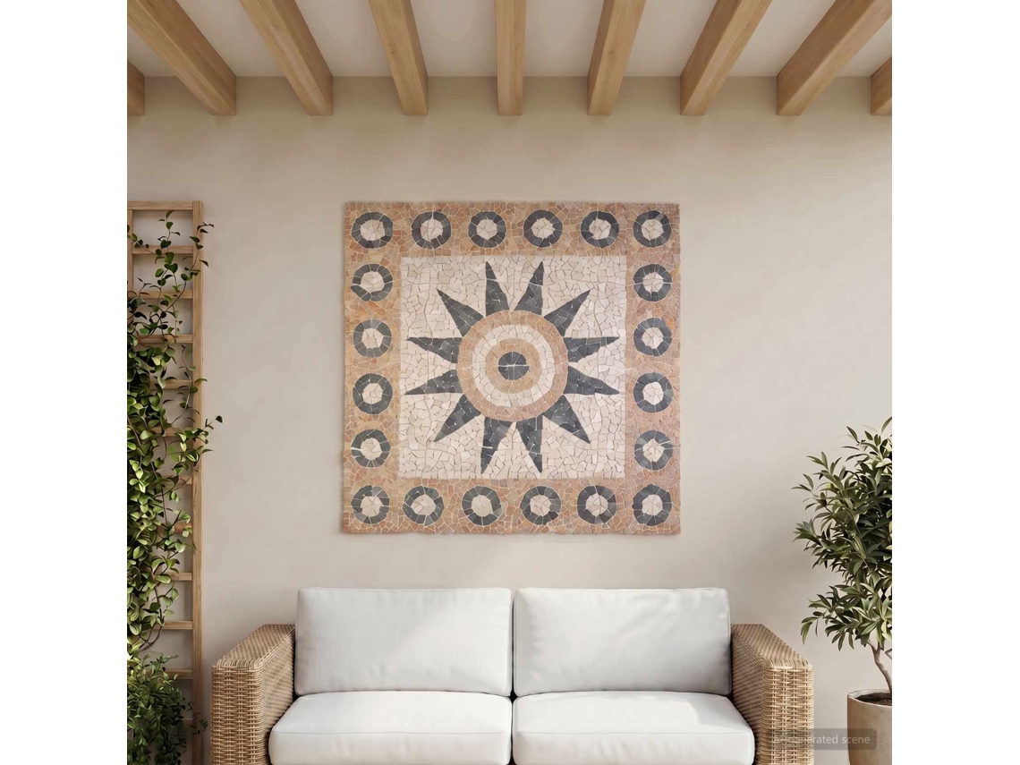 Vidaxl Padrão De Azulejos Em Mosaico Com Flores Multicolor
