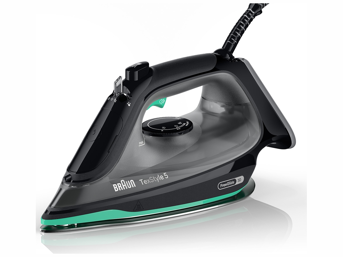 Ferro a Vapor BRAUN TexStyle 5 SI5277GR (Jato a vapor: 220 g/min - Base Cerâmica)