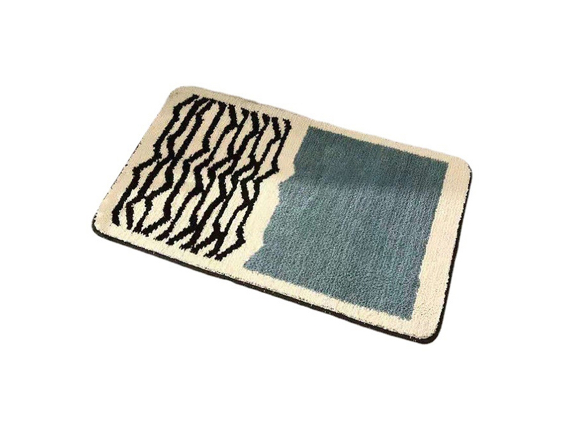 Tapete retangular antiderrapante, espesso, lavável, 40x60cm, azul | S/MARCA