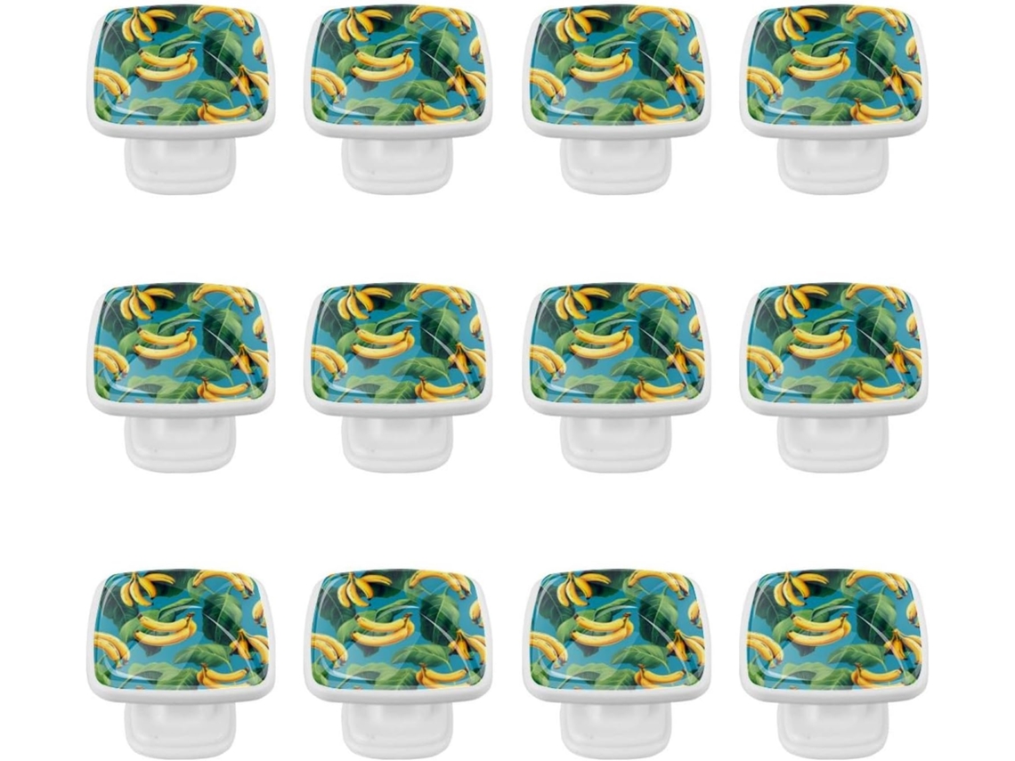 Puxadores Quadrados Para Armários De Cozinha, Puxadores Para Armários E Gavetas, 12 Peças, Formato De Banana, Fruta