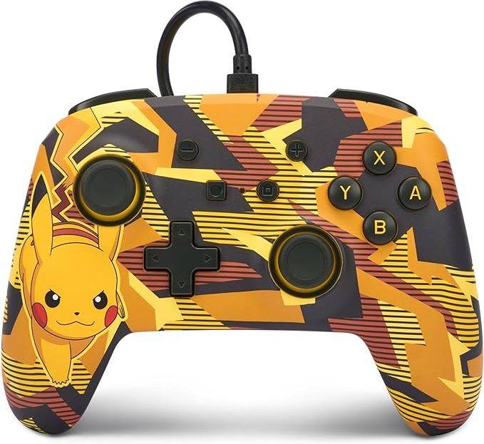 Comando Com Fios Melhorado Para A Nintendo Switch (Camo Storm Pikachu)