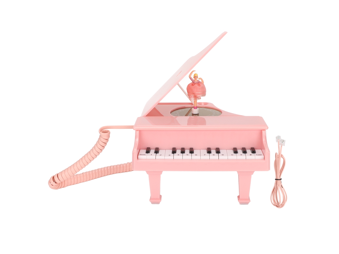 Telefone Fio LAXISCREED Piano Rosa Office Hd