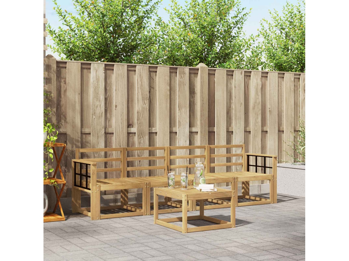 Vidaxl Conjunto De Sofás Para Exterior 5 Unid. Branco