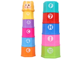 Mali brinquedo Educativo Copo Empilhamento Colorido Números Letras para Bebê 6m+
