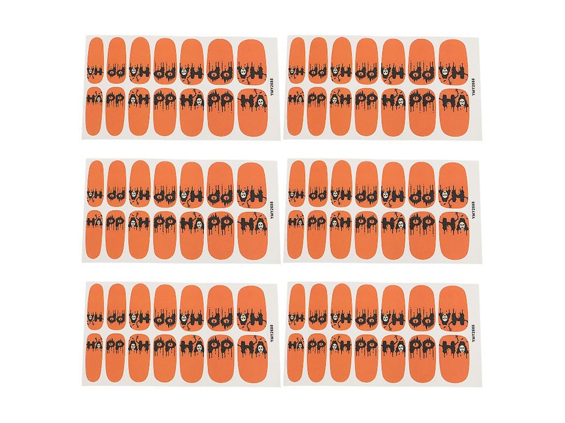 6 Folhas De Adesivos De Unhas De Halloween Para Decorações De Halloween Allinless