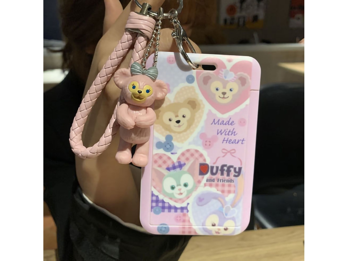 Protector De Tarjeta De Autobús Infantil Conejo Animado Resistente A Caídas Con Llavero Para Estudiantes