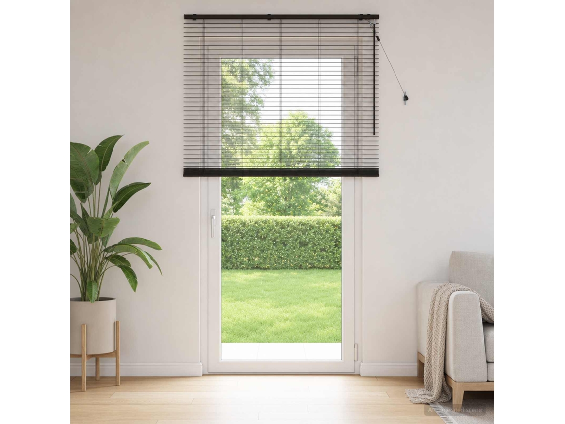 Vidaxl Cortina Veneziana Marrom Escuro 155 X 250 Cm 35 Mm