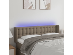 Vidaxl Cabeceira De Cama C/ Luzes Led 147x16x78/88cm Cinza-acastanhado