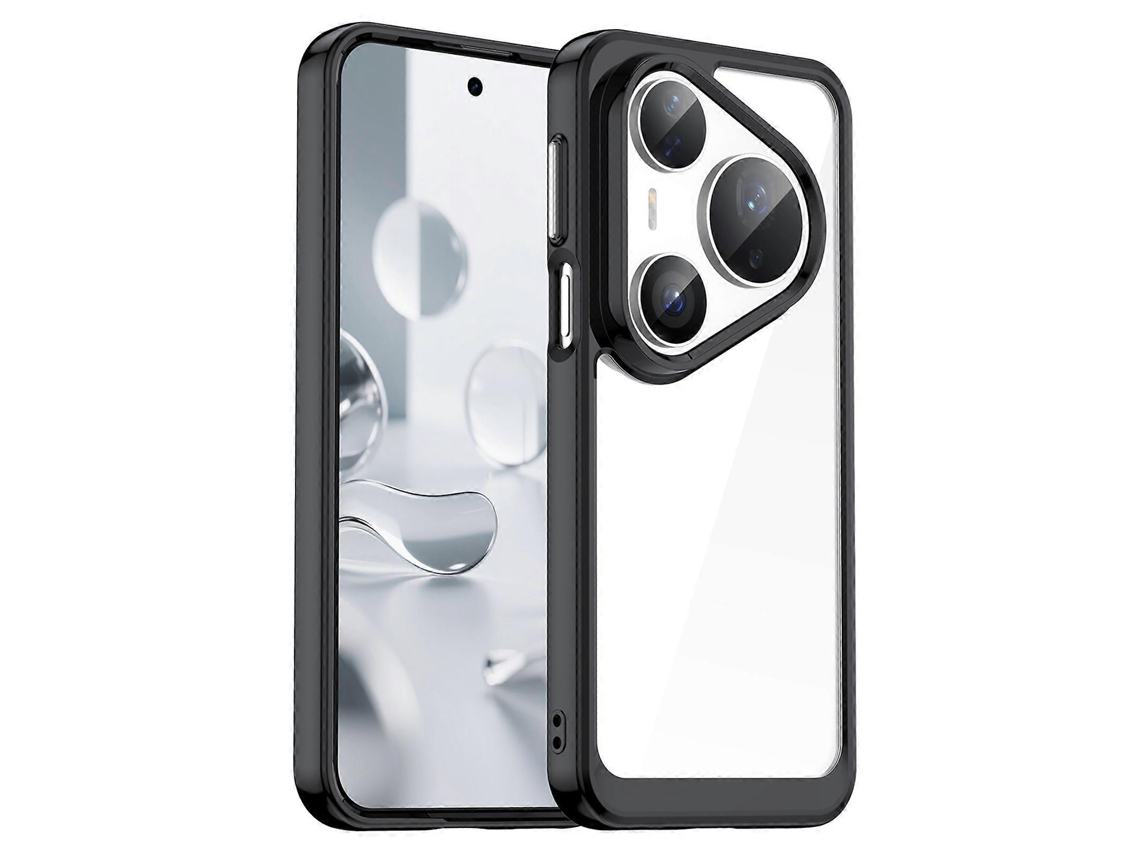 Capa Protetora De Tpu Acrílico Transparente Preta Para Huawei Pura 80 Pro 80 Pro 80 Ultra