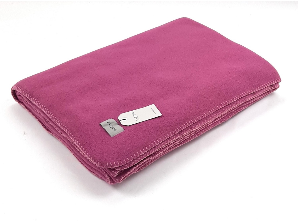 Coperta Matrimoniale Cm 240x210 Fazzini Rifinita A Mano Con Punto Cavallo Color Purple
