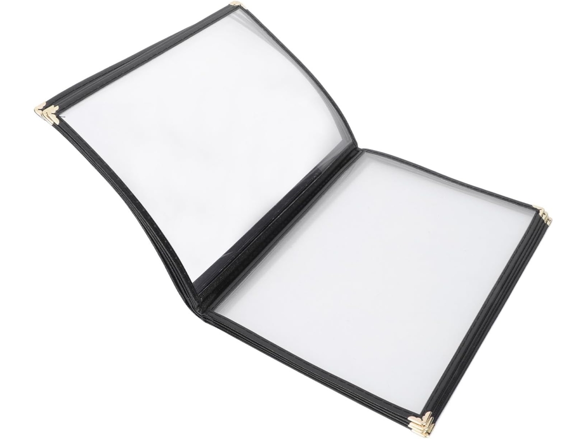 Pasta Cardápio A4 Em Pvc Transparente, Resistente A Óleo E Compacta, Ideal Banquetes E Hotéis