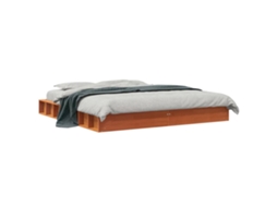 Bed Frame, Bed Frames Vidaxl Marrom Madeira De Pinho (200 X 200 Cm)