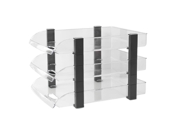 Prateleira De Arquivos Para Mesa 3 Camadas Acrílico Transparente