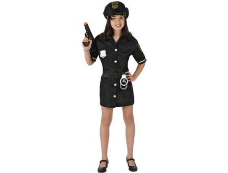 Fato de Menina DISFRAZZES Polícia Preto (Tam: 5 a 6 anos)
