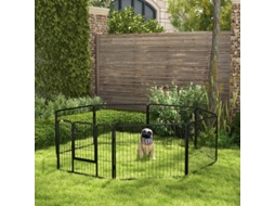 Parque Para Cães Com Porta 8 Painéis 60x80 Cm, Ideal Para Ambientes Internos E Externos Liptaptyn