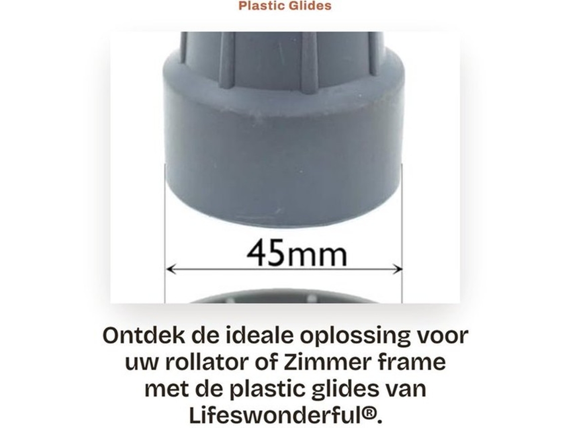 Glijders Voor Rollators - Glijders Voor Zimmer Frames - Antislip - Baixo Atrito - Diâmetro De Base 45 Mm - Fácil De Colocar - Rollator