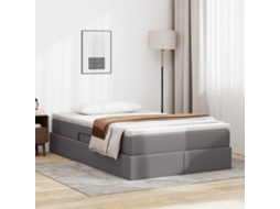 Vidaxl Cama Com Arrumação E Colchão Com Colchão Cinzeto 120 X 190 Cm