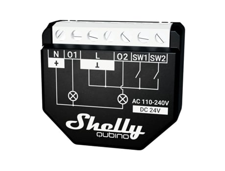 MÃ³dulo Interruptor p/ AutomaÃ§Ã£o Z-WaveÂ? c/ MediÃ§Ã£o de Energia 2 Canais 10A - Shelly Qubino Wave 2PM