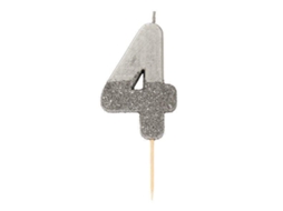 Vela Hb Glitter Nº4 -Prata