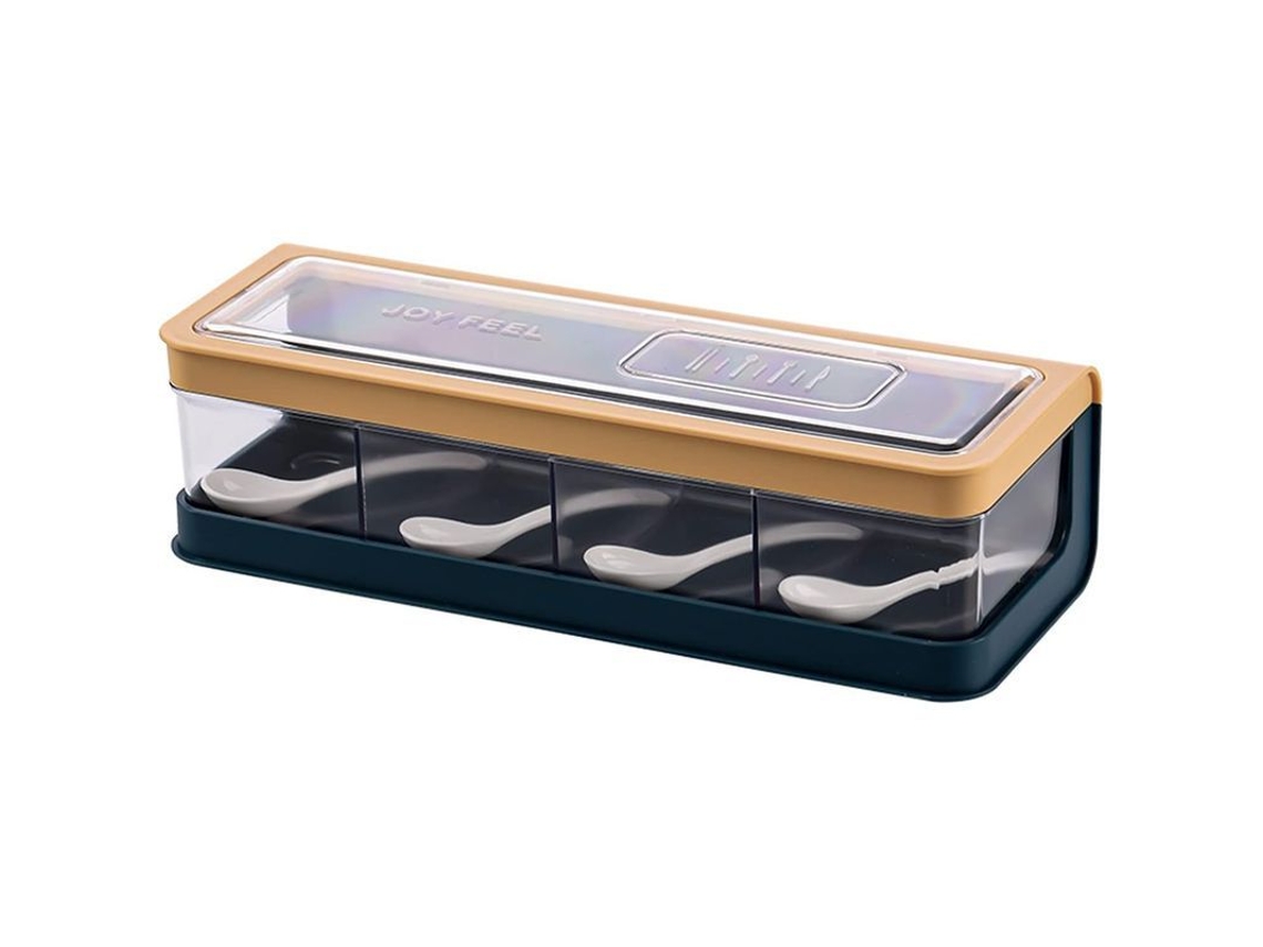 Set De 4 Frascos De Especias Com Grade 27,5*10,5*7,8cm Contenedor De Especias Para Cozinha