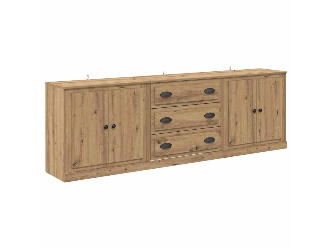 Conjunto 3 Buffet Vidaxl Castanho Derivados De Madeira (210 X 35,5 X 67,5 Cm)