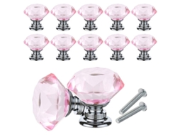 Conjunto de 10 Puxadores de Cristal em 30mm com Parafusos BRILVIBERA