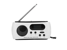 Rádio Portátil Am/fm com Energia Solar, Manivela e Led AQUAFORGE