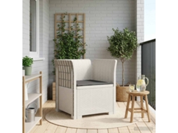 Vidaxl Poltrona 1 Lugar Com Almofada Look Rattan Pp Branco