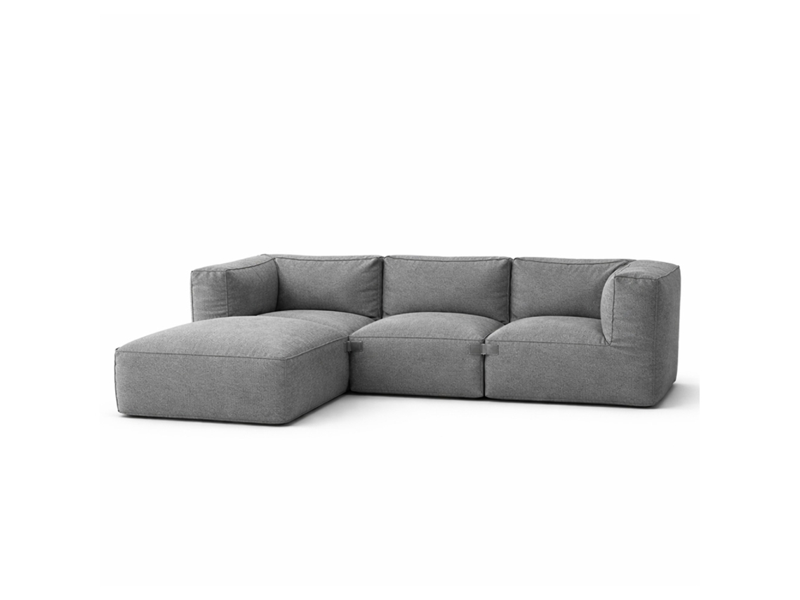 Praiano Conjunto De Jardim Modular Para 4 Lugares Cinzento Em Tecido Repelente À Água