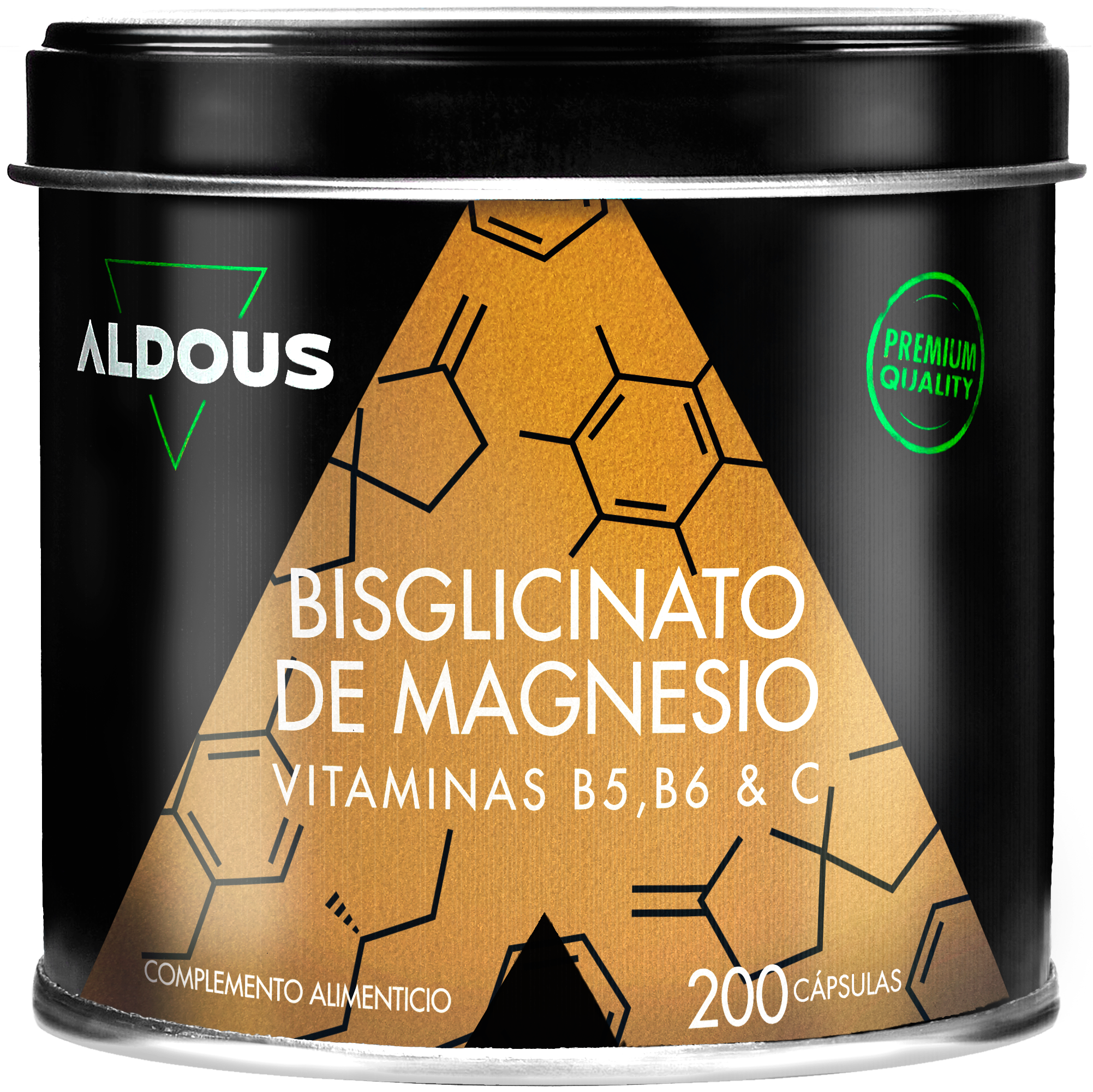 Bisglicinato de Magnesio Con Vitamina C B5 Y B6 Aldous 200 Cápsulas ALDOUS BIO