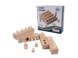 Brinquedo Educativo Cilindro Movel De Madeira Fava Blocos De Aprendizagem Infantil
